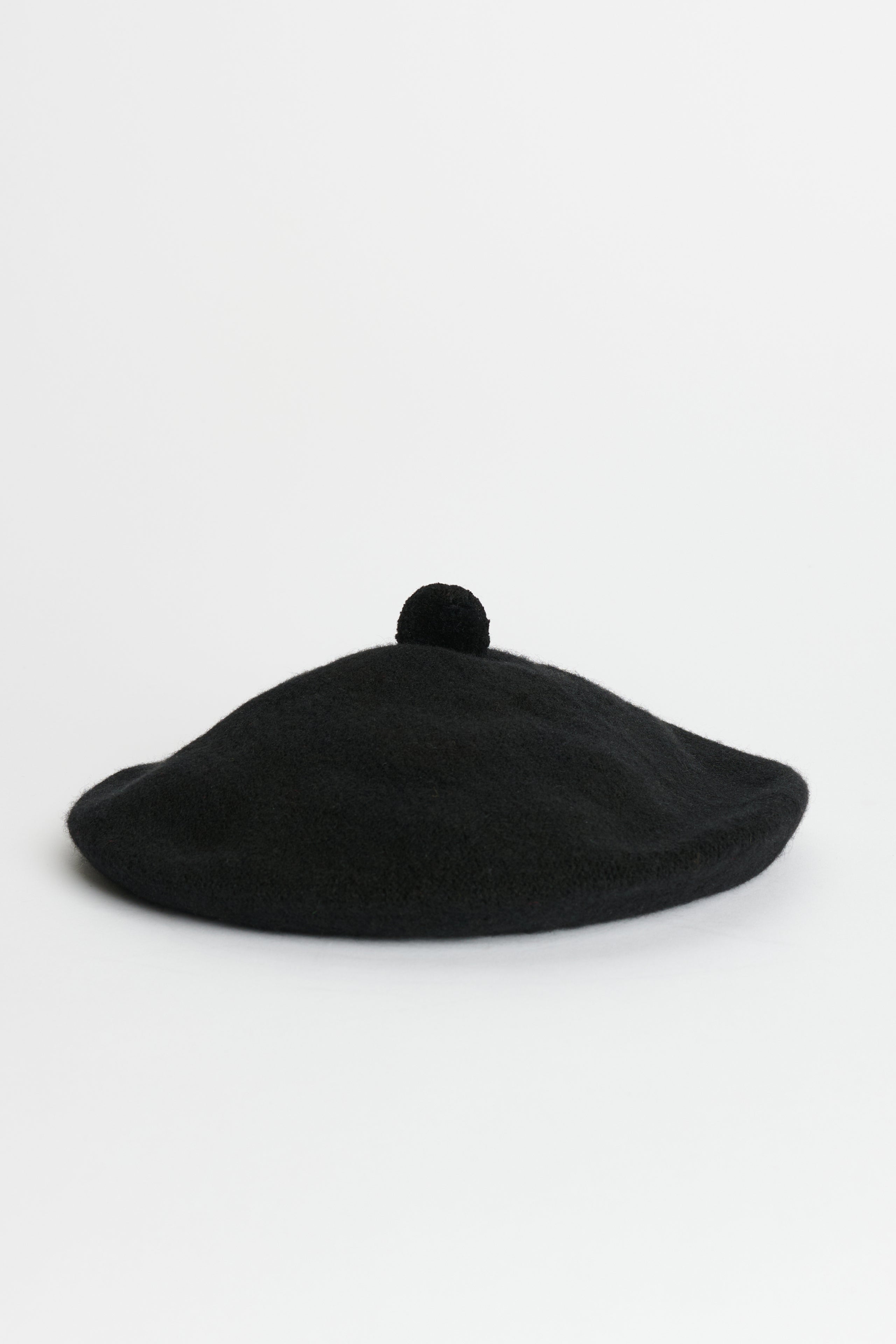 Margaret Howell Felted Pom Pom Beret Black