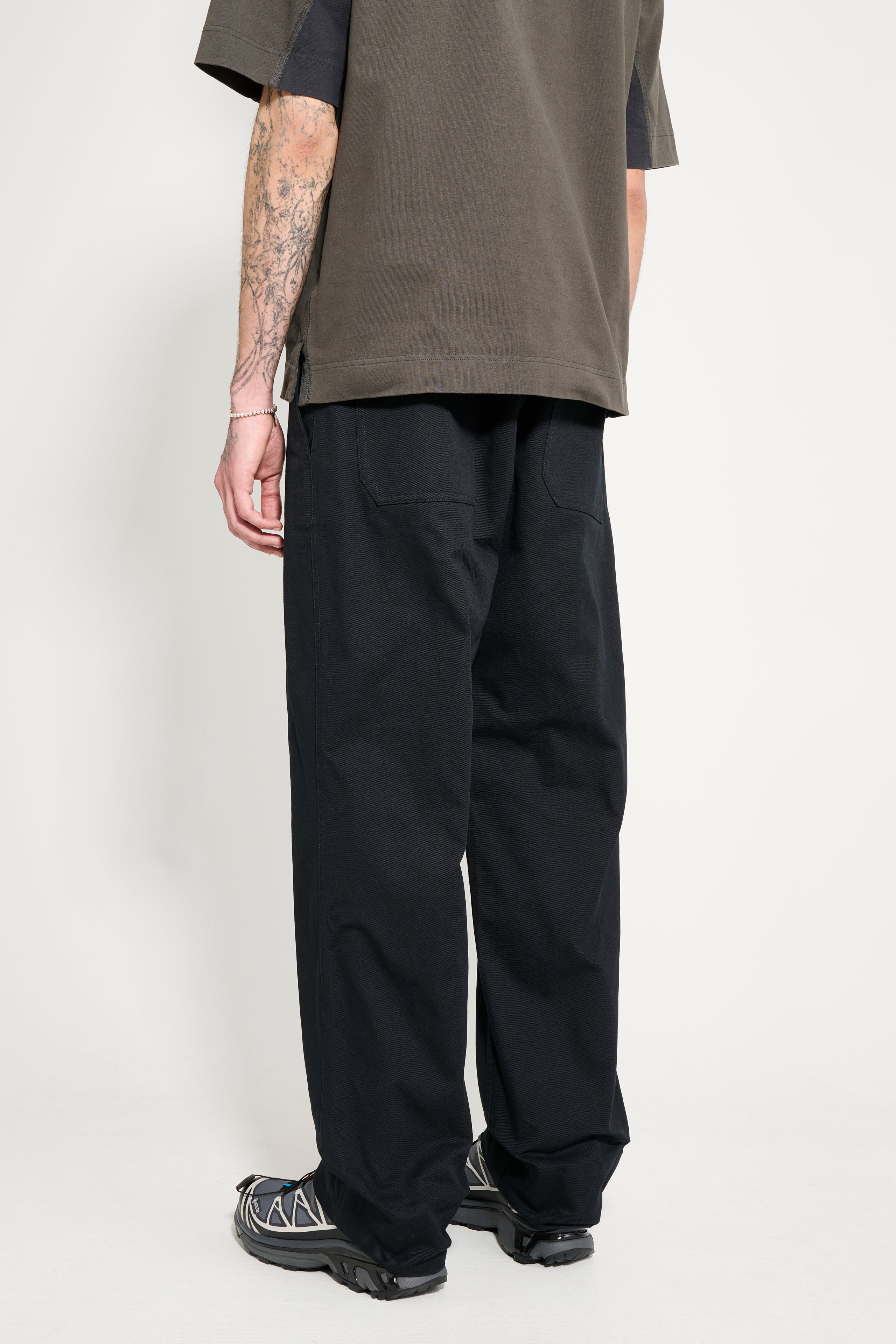 Margaret Howell MHL Dropped Loop Trouser Soft Cotton Drill Dark Ink