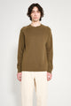 Margaret Howell MHL Wide Neck Sweatshirt Fine Merino Wool Khaki