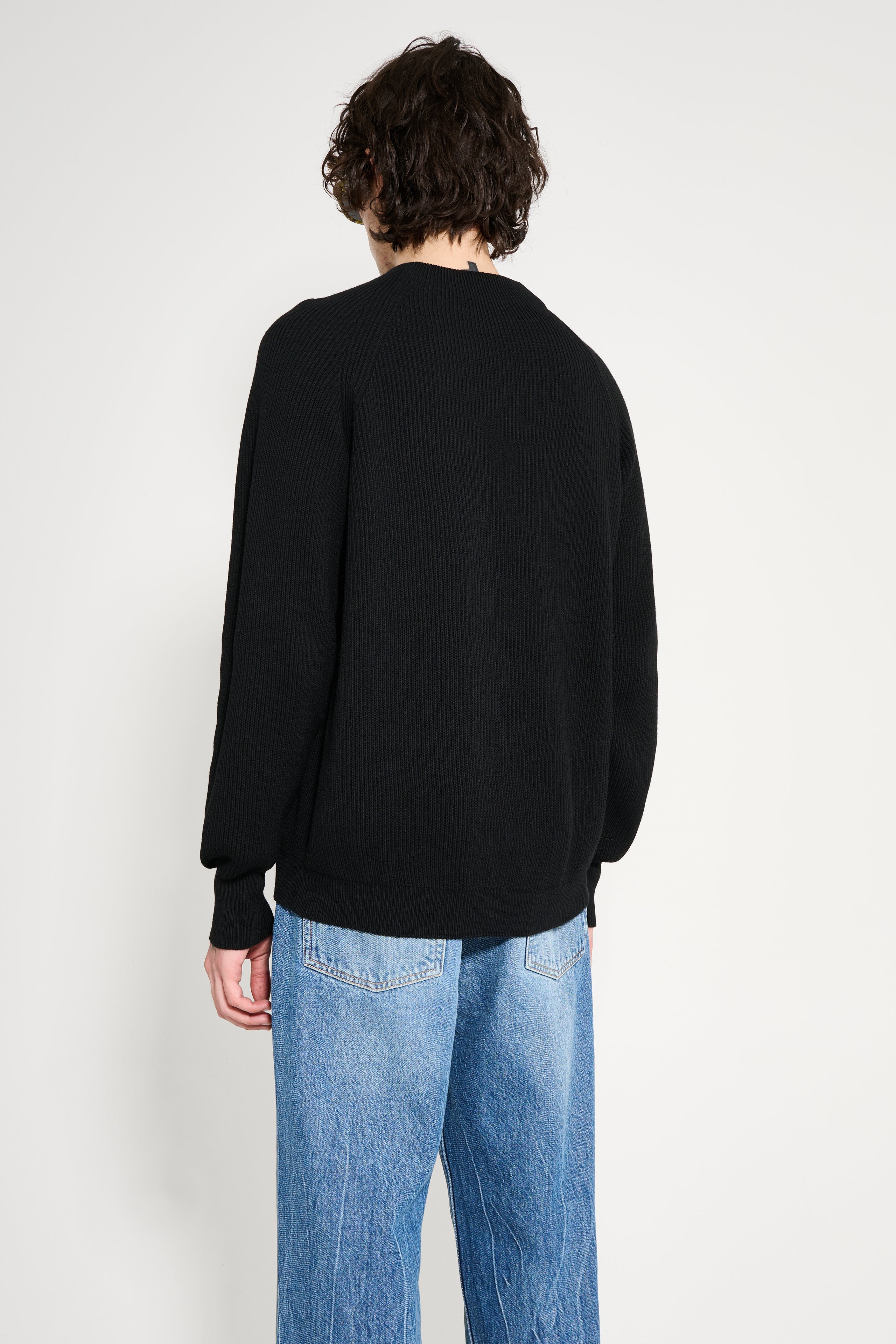 Margaret Howell Simple Rib Crew Neck Black