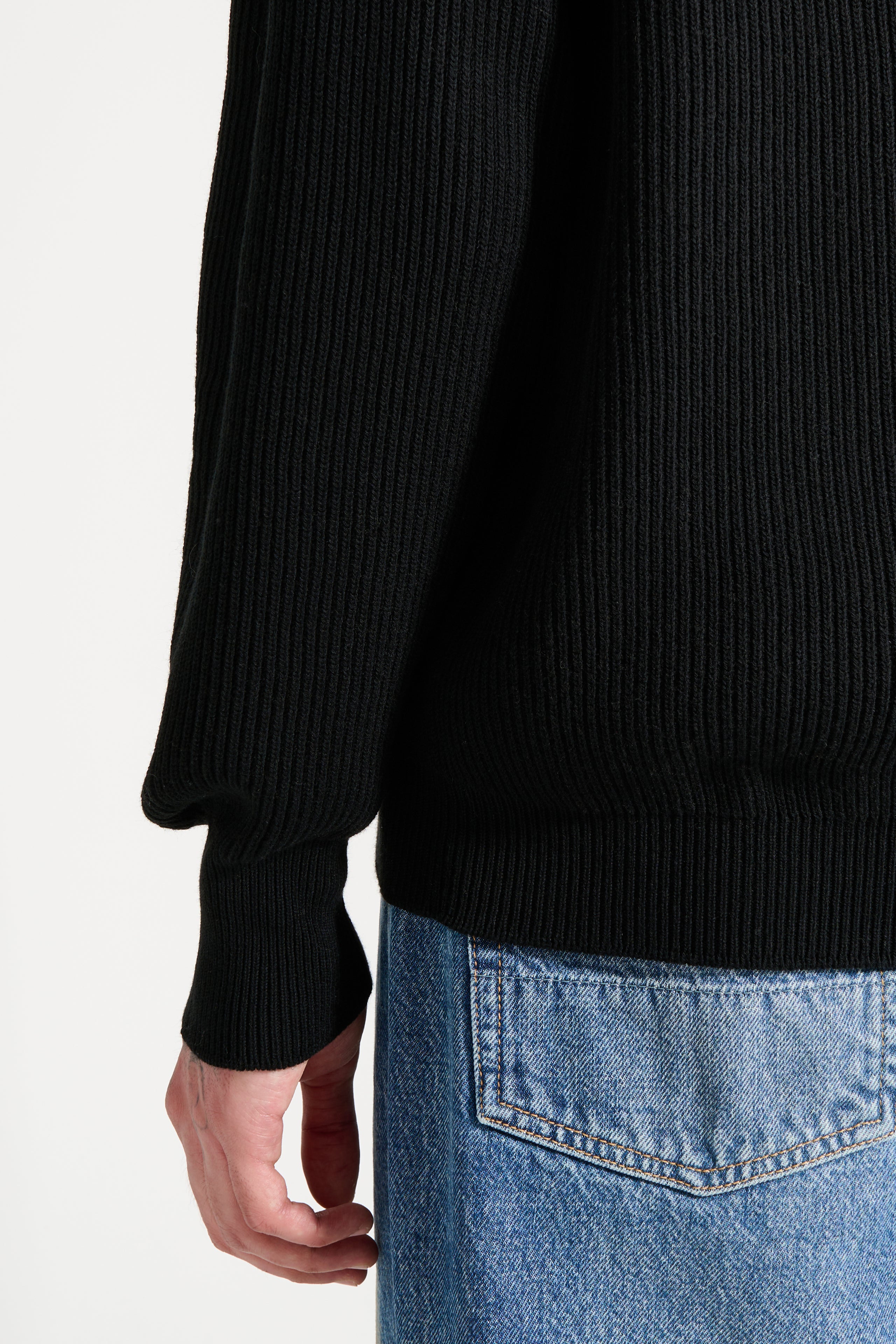 Margaret Howell Simple Rib Crew Neck Black