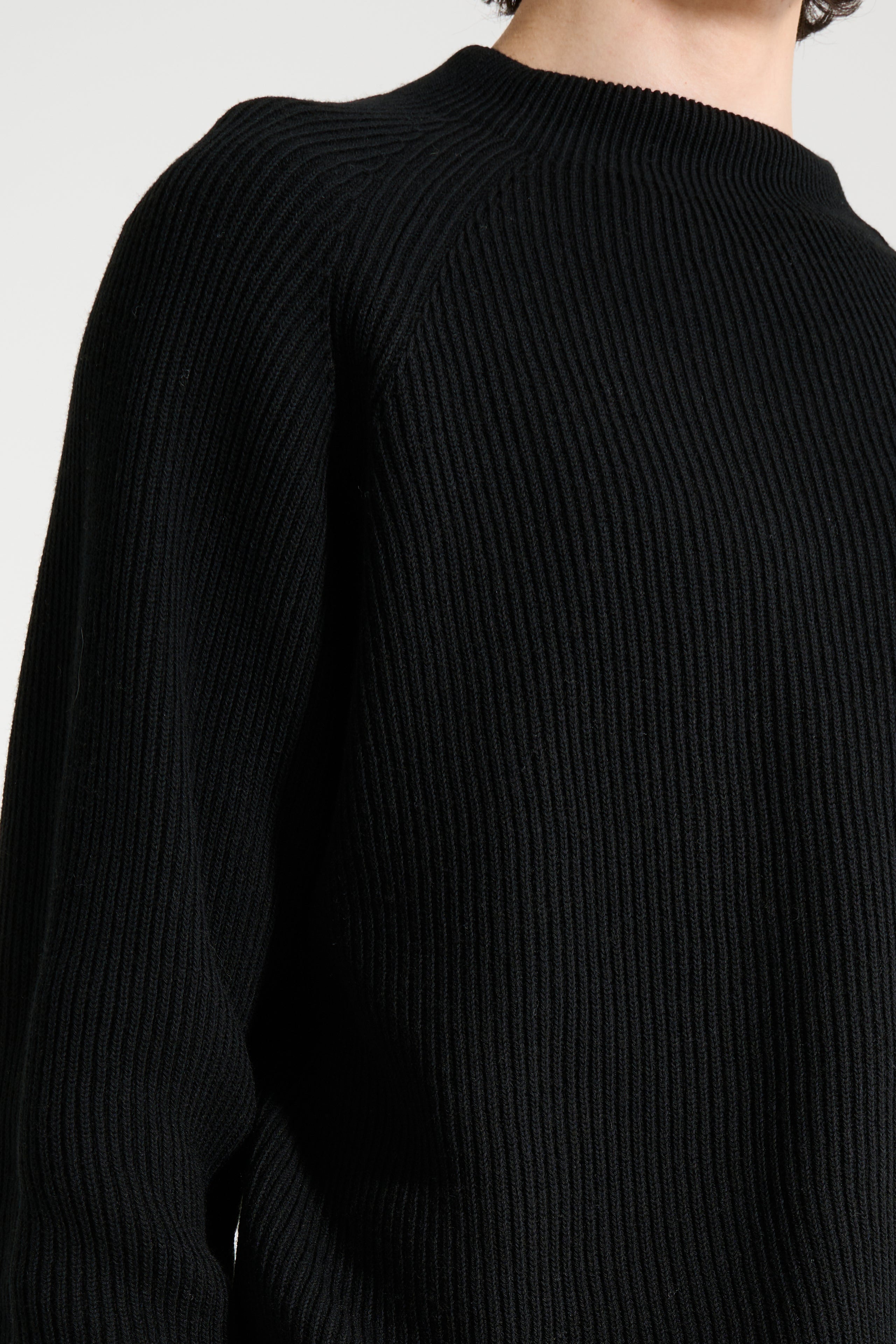 Margaret Howell Simple Rib Crew Neck Black