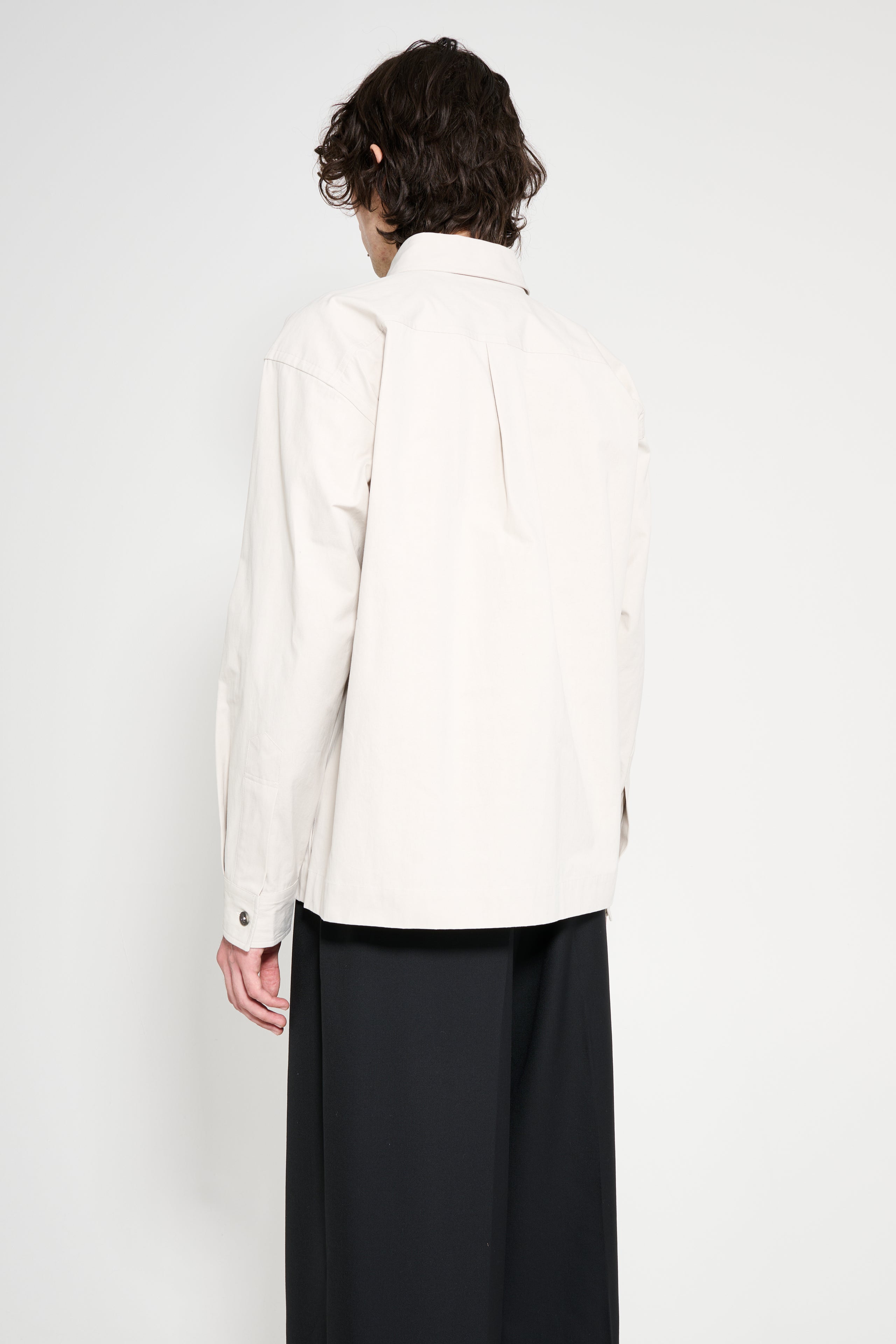 Margaret Howell Minimal Boxy Overshirt Heavy Cotton Poplin Chalk