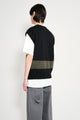 Margaret Howell MHL Block Stripe Slipover Dry Wool Black / Olive