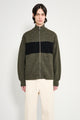 Margaret Howell MHL Stripe Zip Through Dry Wool Olive / Black