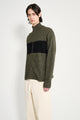 Margaret Howell MHL Stripe Zip Through Dry Wool Olive / Black