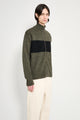 Margaret Howell MHL Stripe Zip Through Dry Wool Olive / Black