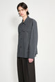 Margaret Howell MHL Storm Flap Shirt Dry Cotton Linen Carbon