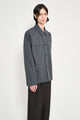 Margaret Howell MHL Storm Flap Shirt Dry Cotton Linen Carbon