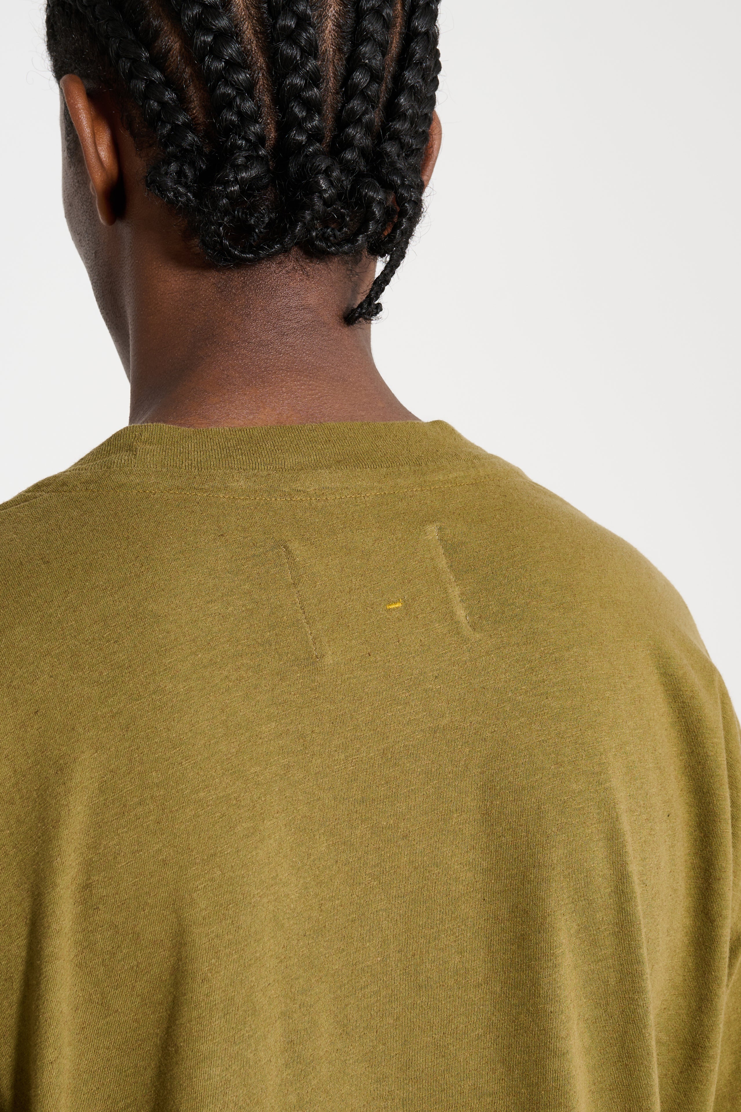 Margaret Howell MHL Simple T-shirt Organic Cotton Linen Jersey Moss