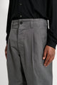 Margaret Howell MHL Stitch Pleat Trousers Compact Cotton Charcoal