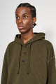 Margaret Howell MHL Button Hoodie Open End Jersey Seaweed