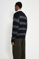 Margaret Howell MHL Graphic Striped Crew Black / Charcoal