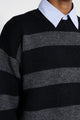 Margaret Howell MHL Graphic Striped Crew Black / Charcoal