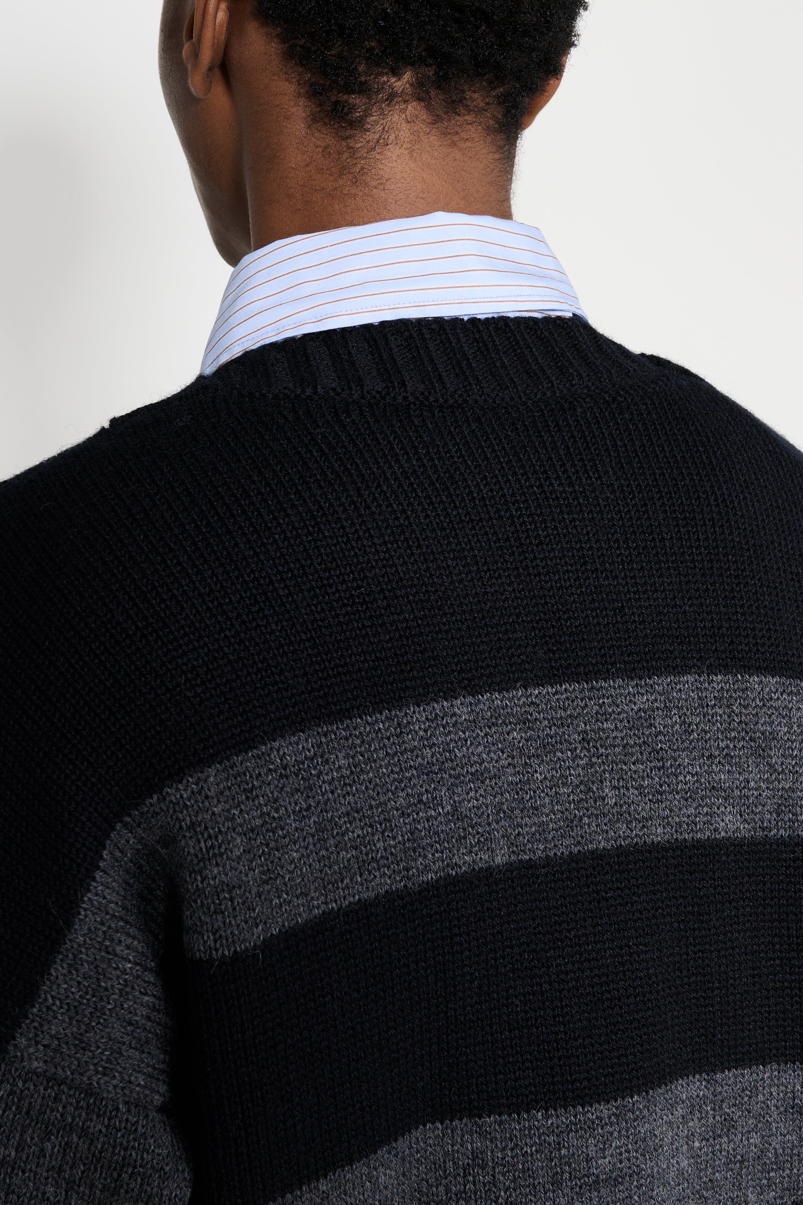 Margaret Howell MHL Graphic Striped Crew Black / Charcoal