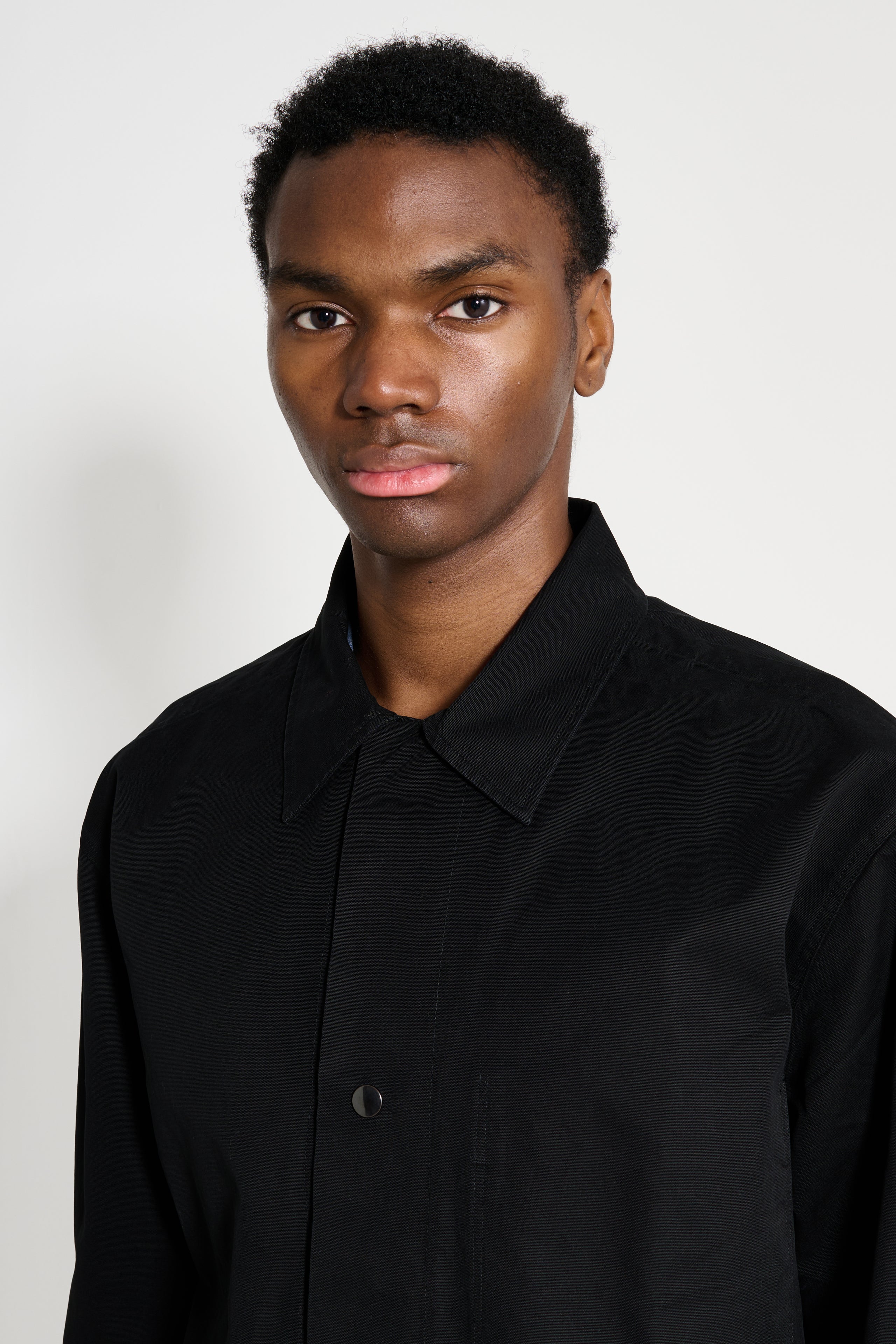 Margaret Howell MHL Chore Shirt Double Twisted Cotton Canvas Black