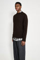 Margaret Howell MHL Chunky Seamless Crew Neck Dark Brown