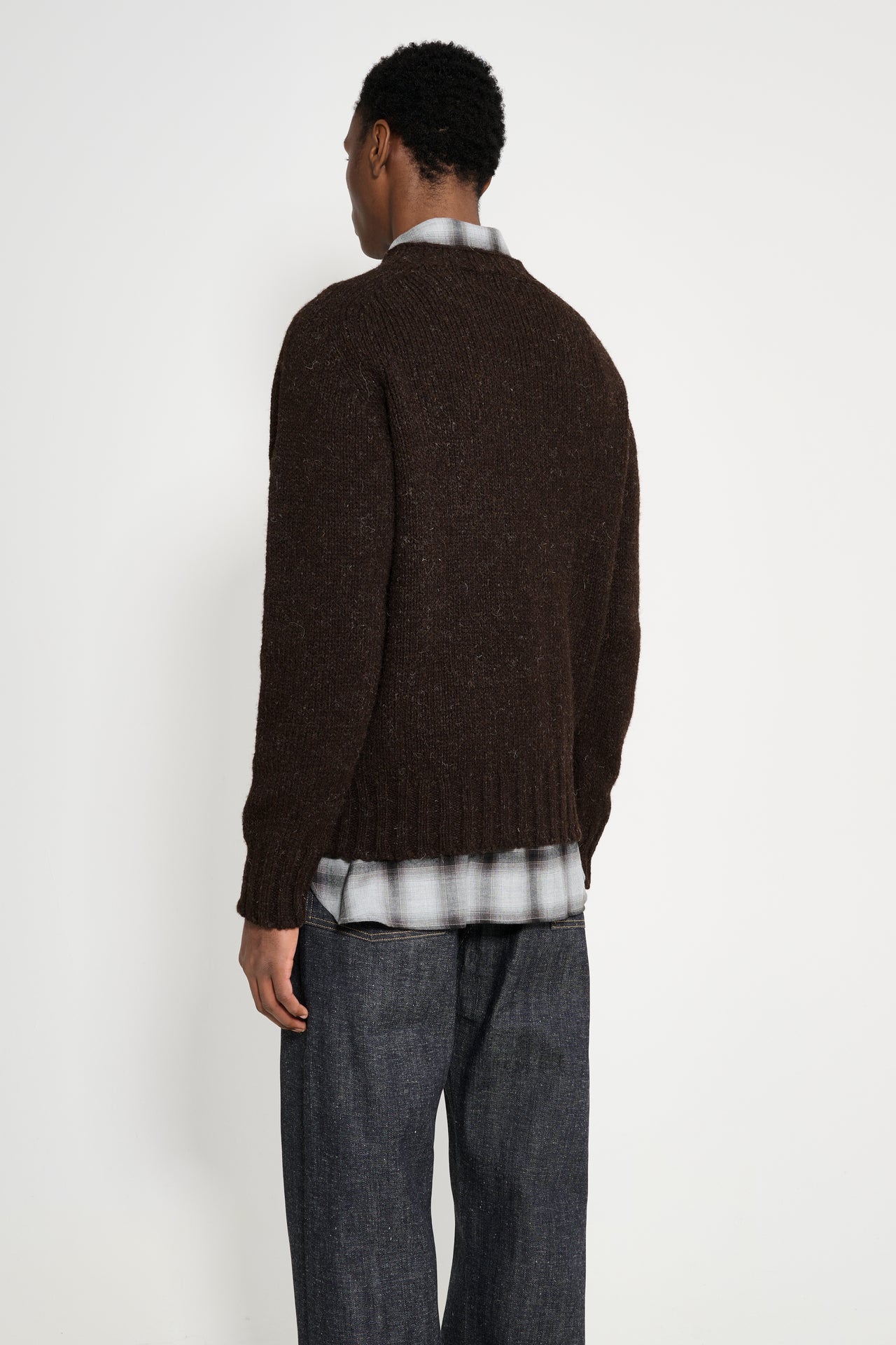 Margaret Howell MHL Chunky Seamless Crew Neck Dark Brown