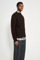 Margaret Howell MHL Chunky Seamless Crew Neck Dark Brown