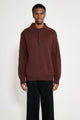 Margaret Howell MHL Oversized Knitted Polo Dry Wool Dark Brown
