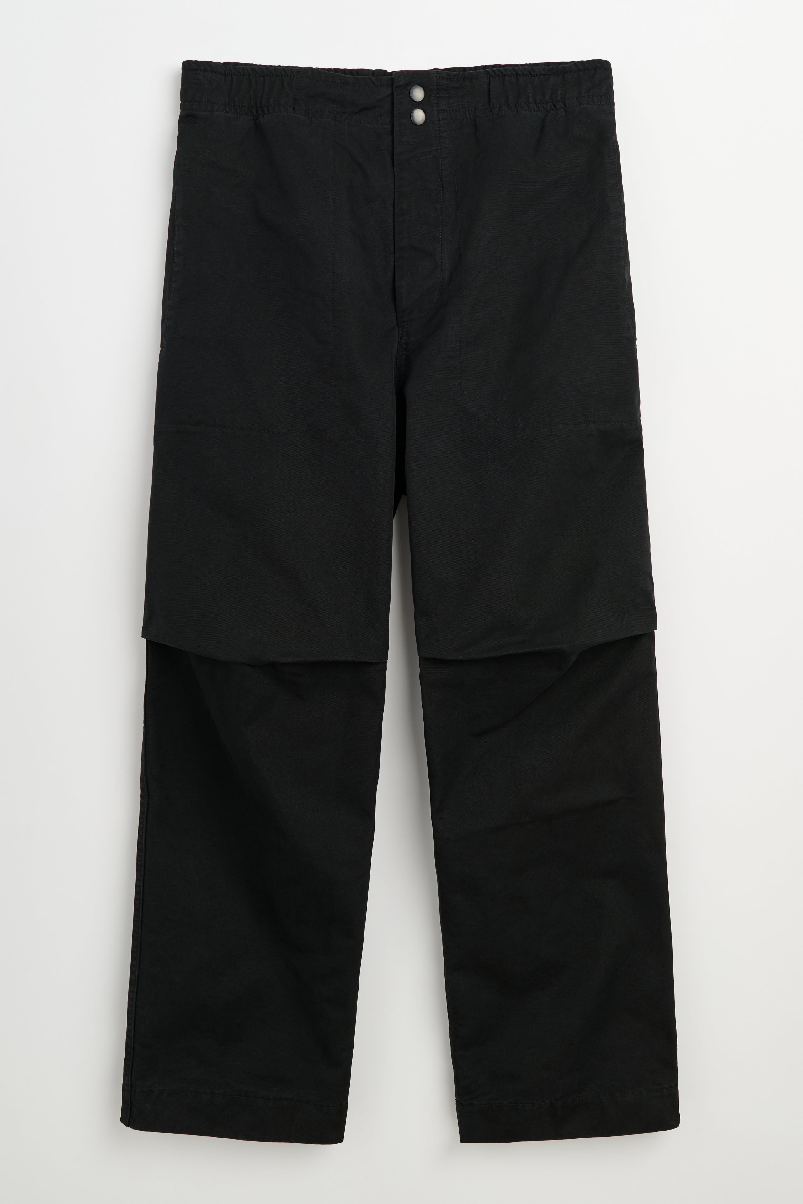 Margaret Howell MHL Press Stud Trousers Cotton Canvas Black