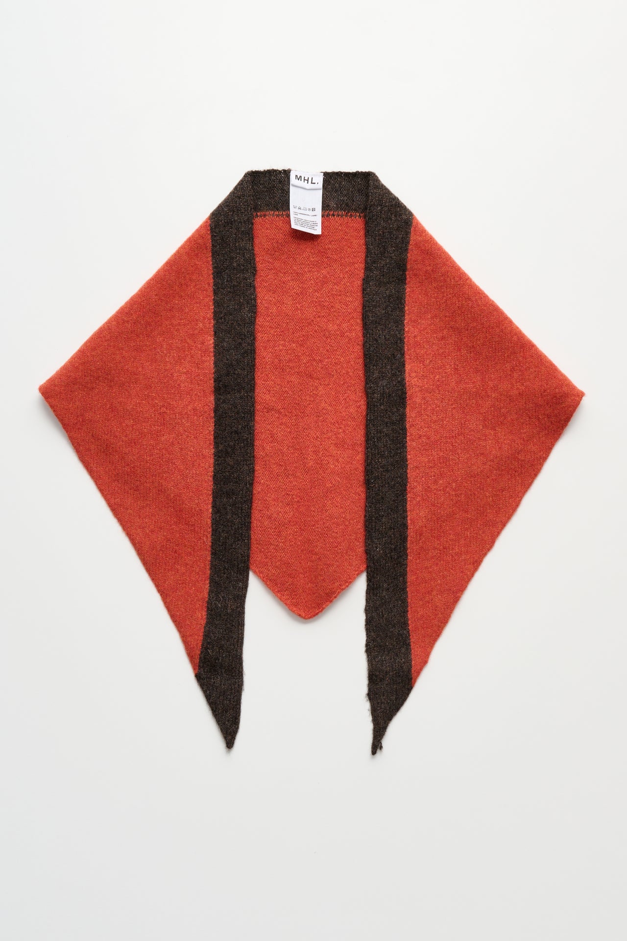Margaret Howell MHL Tipped Scout Scarf Lambswool Ember / Cocoa