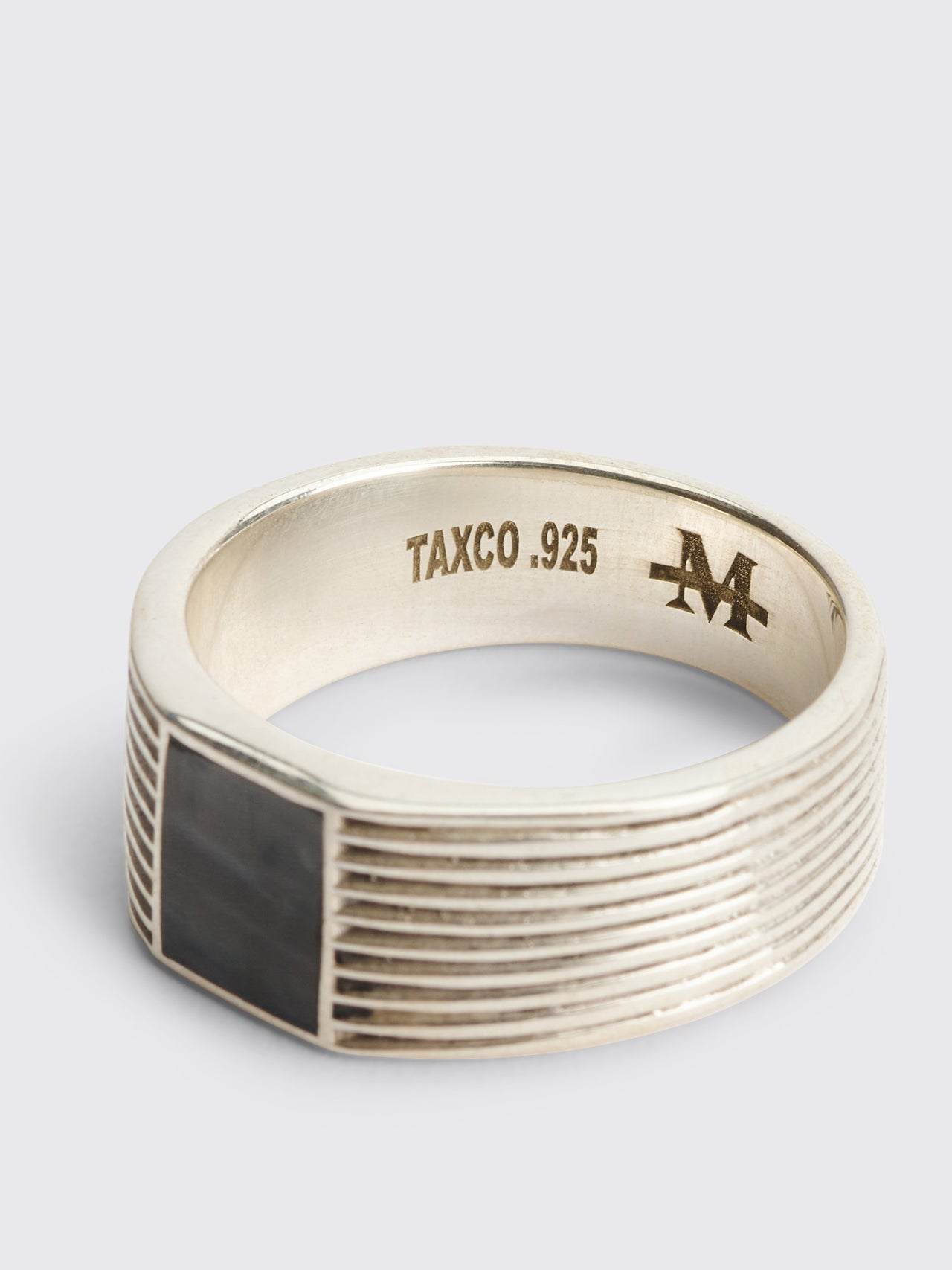 Maiden Name Dan Ring Onyx Silver
