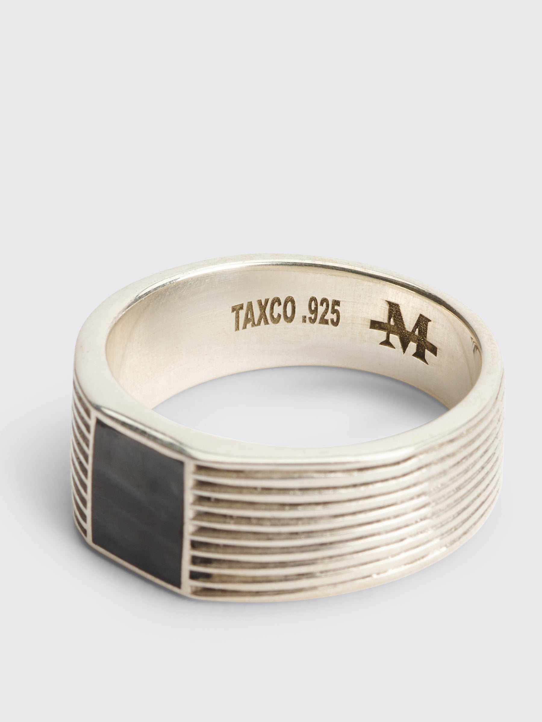 Maiden Name Dan Ring Onyx Silver
