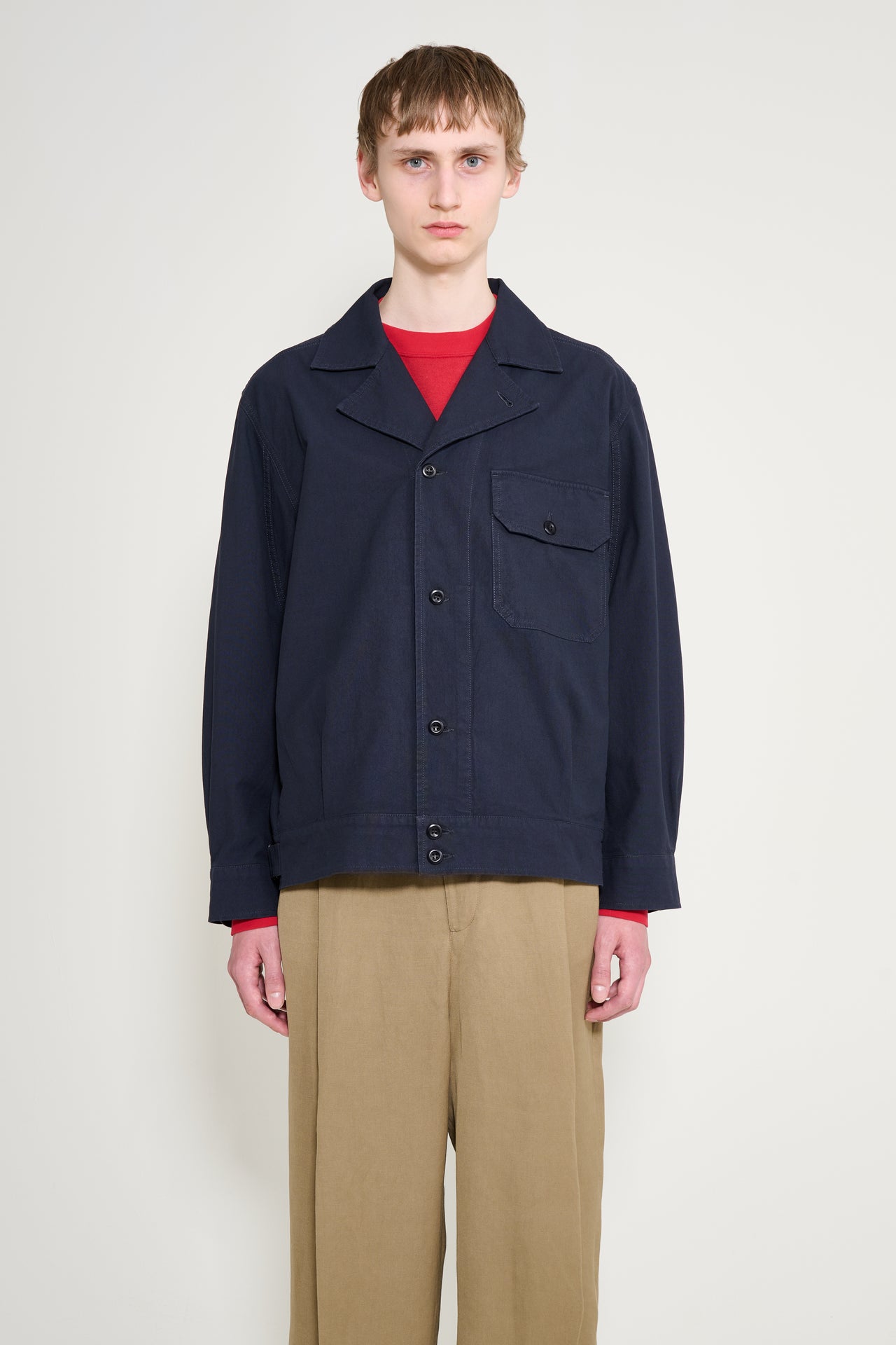 Margaret Howell MHL Utility Jacket Washed Cotton Ripstop Ink