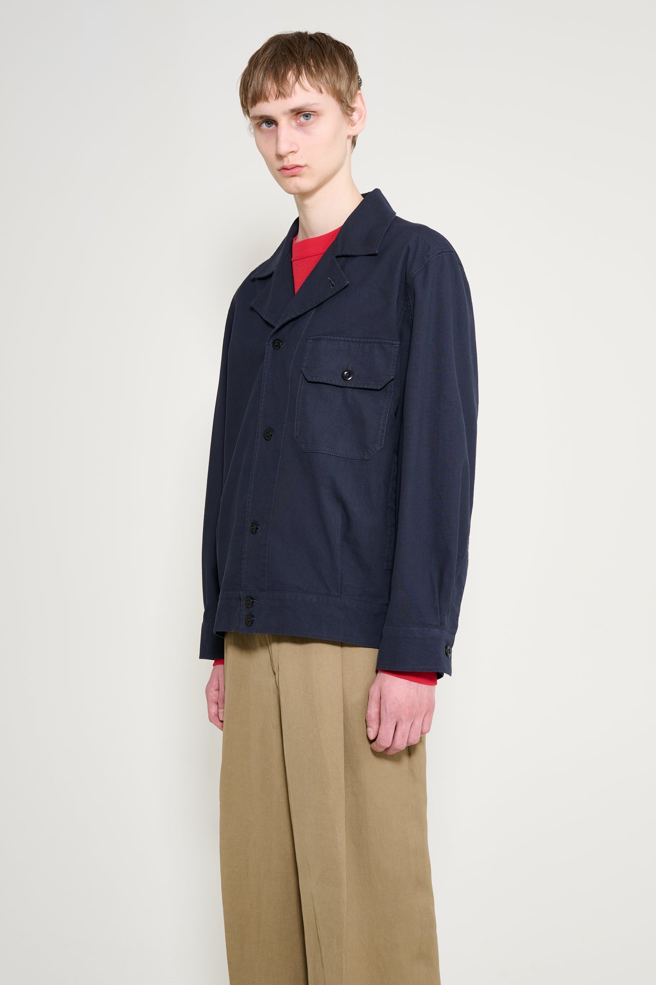 Margaret Howell MHL Utility Jacket Washed Cotton Ripstop Ink