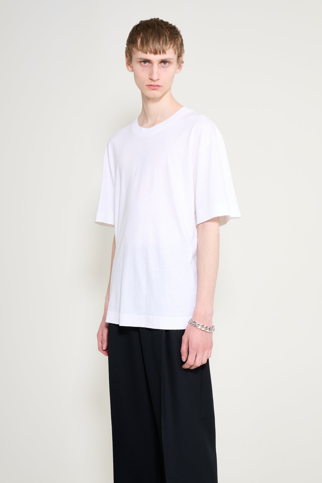 Margaret Howell MHL Simple T-shirt Cotton Linen Jersey White