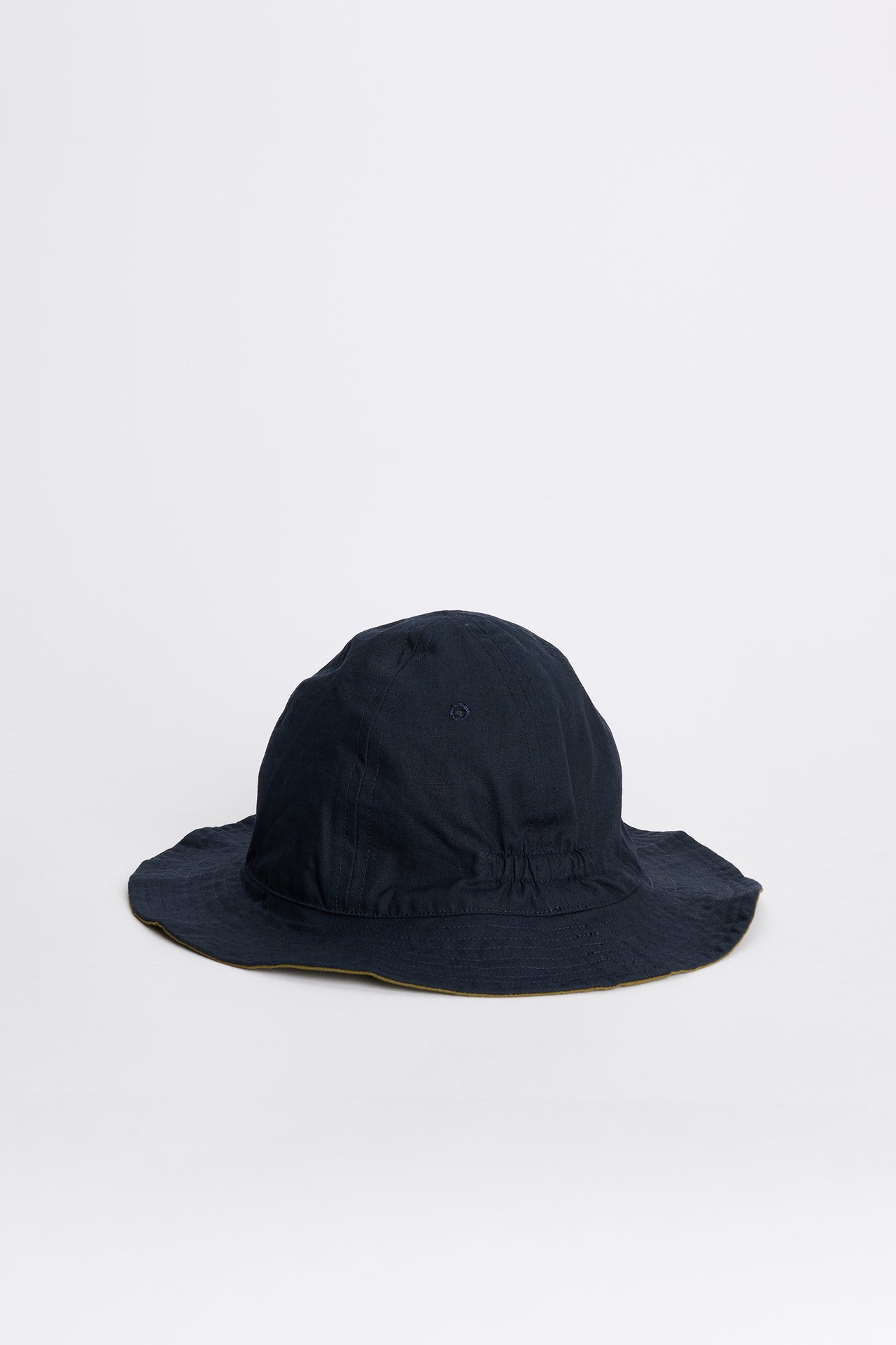 Margaret Howell MHL Reversible Bucket Hat Coarse Yarn Cotton Ink / Olive Green