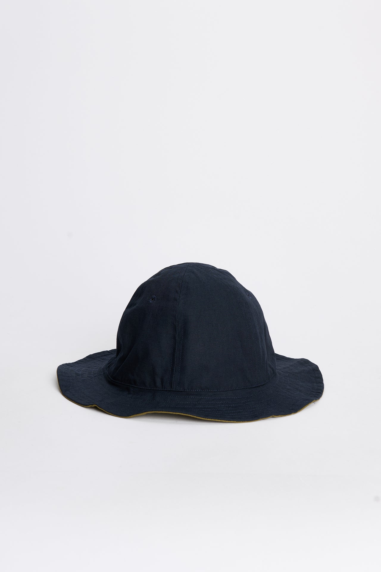 Margaret Howell MHL Reversible Bucket Hat Coarse Yarn Cotton Ink / Olive Green