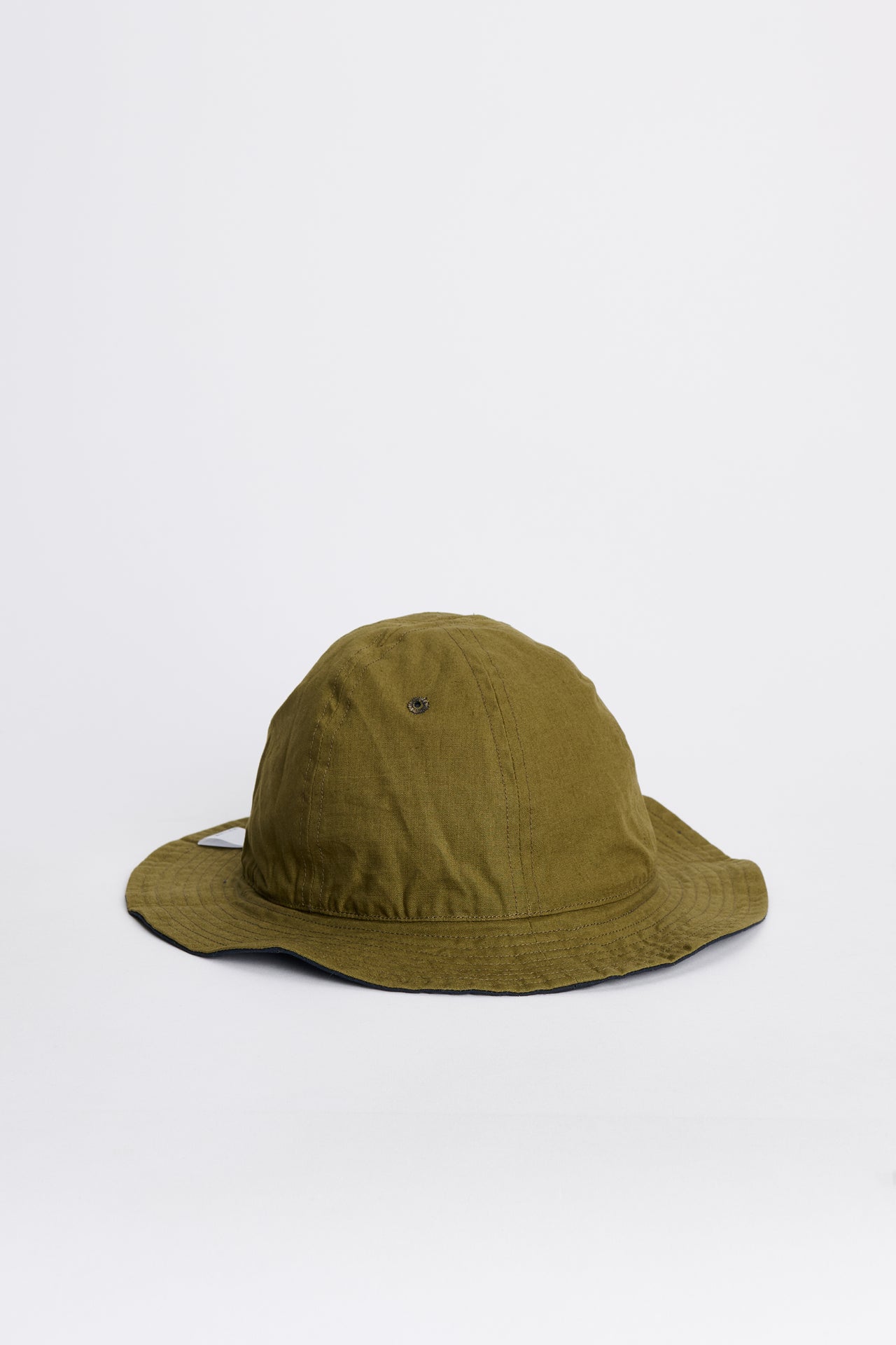 Margaret Howell MHL Reversible Bucket Hat Coarse Yarn Cotton Ink / Olive Green