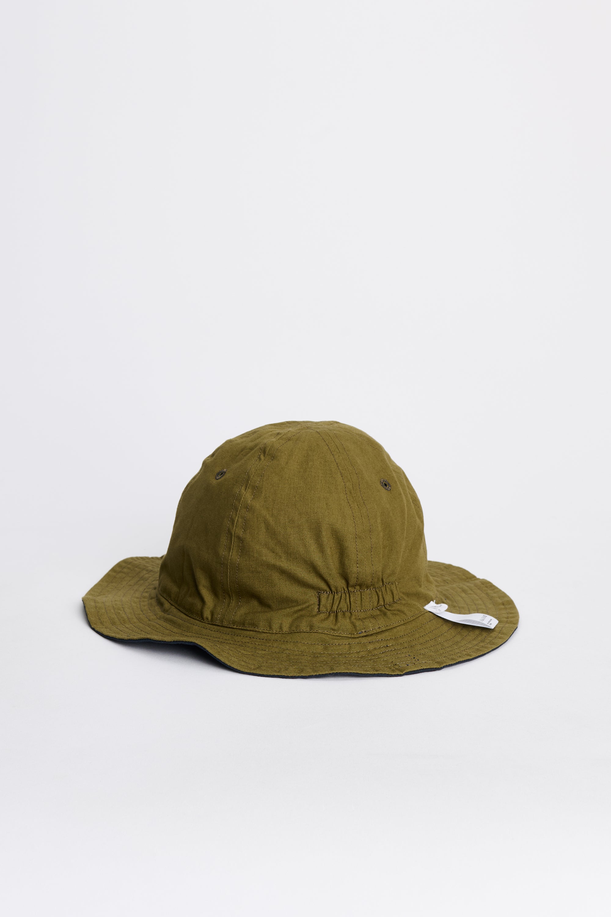 Margaret Howell MHL Reversible Bucket Hat Coarse Yarn Cotton Ink / Olive Green