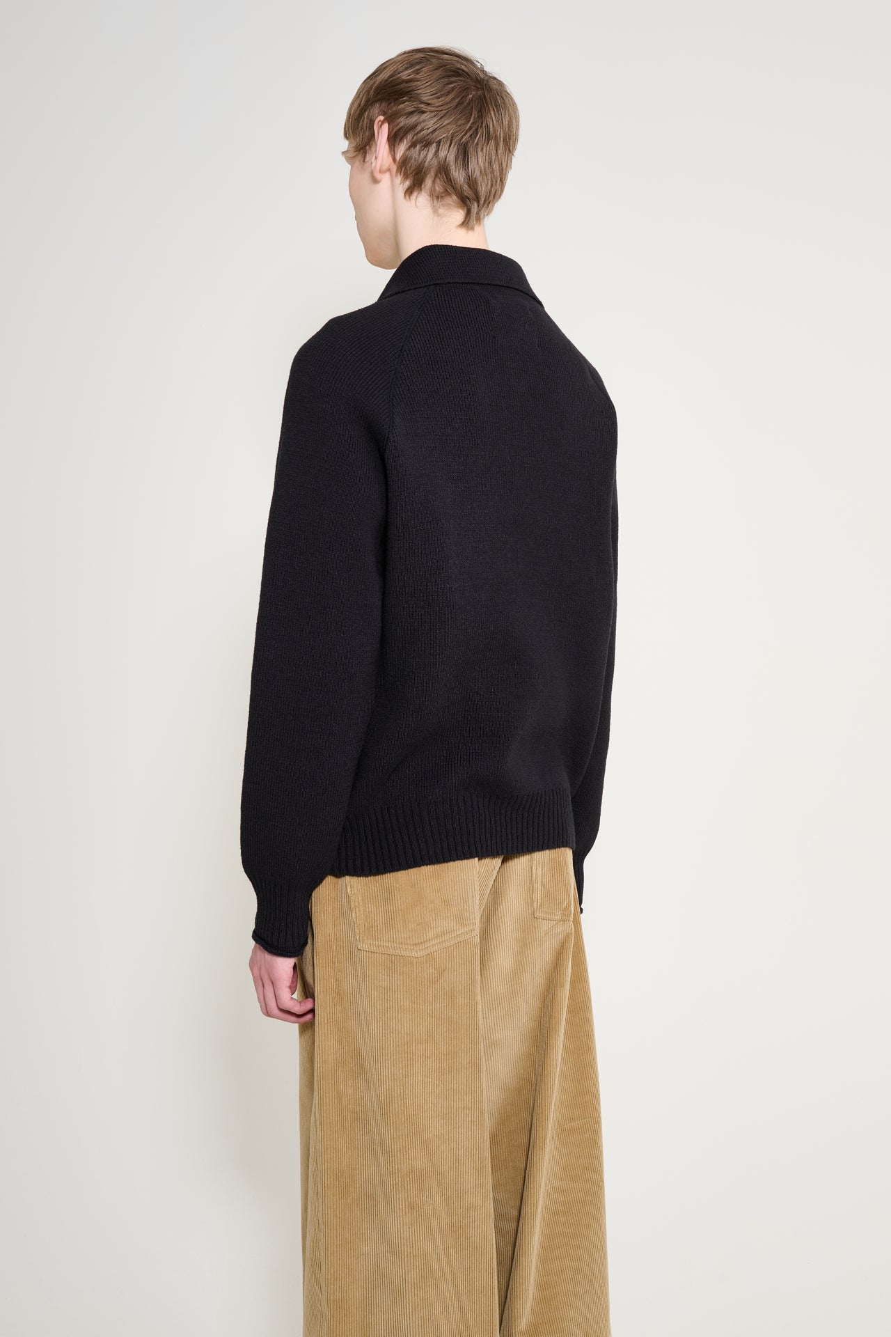 Margaret Howell MHL Zip Up Polo Jumper Black