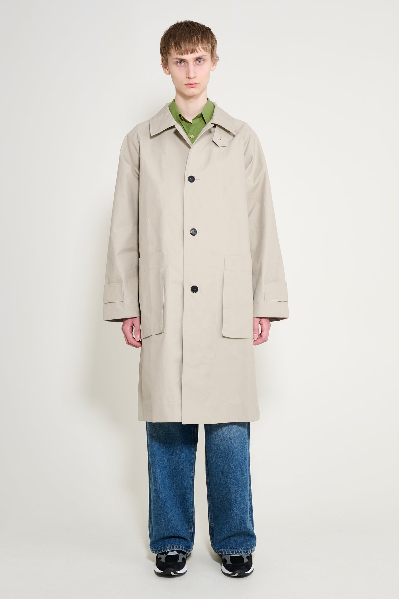 Margaret Howell MHL Railway Mac Dry Cotton Canvas Concrete