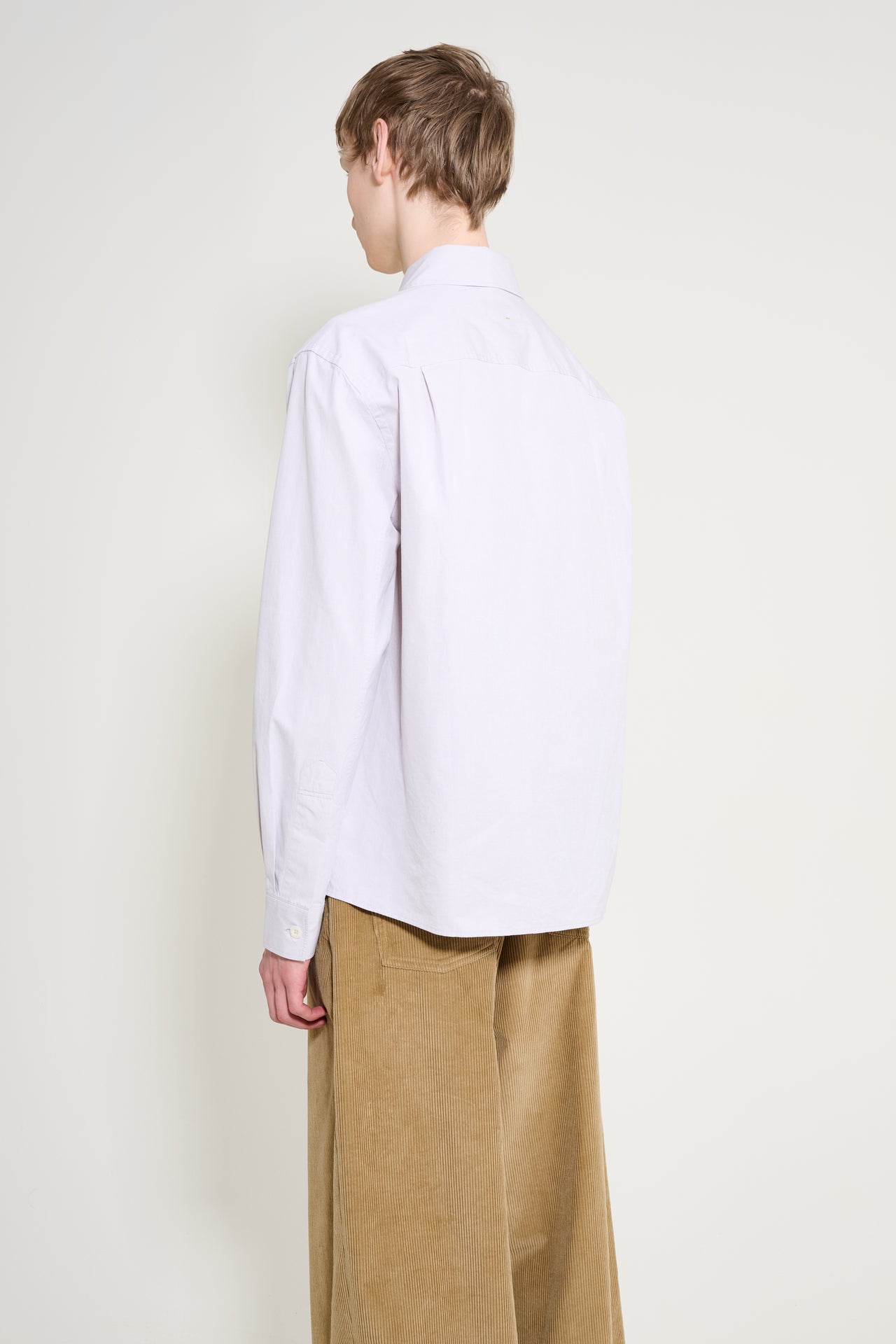 Margaret Howell MHL Overall Shirt Plainweave Cotton Canvas Pebble