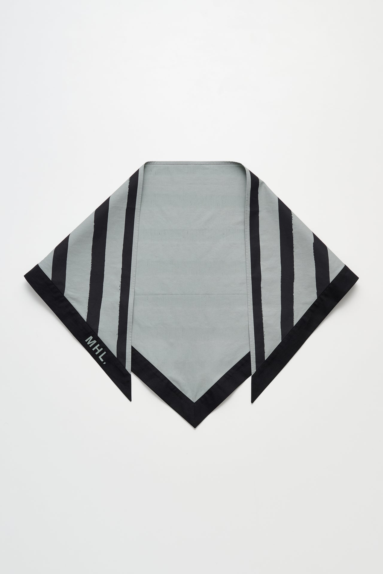 Margaret Howell MHL Printed Woven Scout Scarf Compact Cotton Poplin Fog