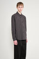 Margaret Howell MHL Basic Shirt Bold Stripe Cotton Off Black / Khaki
