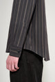 Margaret Howell MHL Basic Shirt Bold Stripe Cotton Off Black / Khaki