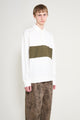 Margaret Howell MHL Rugby Shirt Matt Jersey Off White / Khaki Green