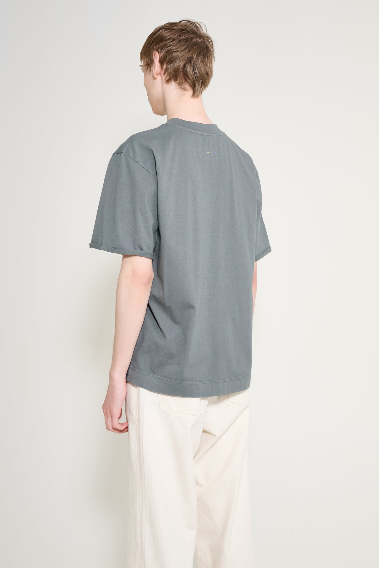 Margaret Howell MHL Overdye Stripe T-shirt Lightweight Dry Jersey Carbon / Black