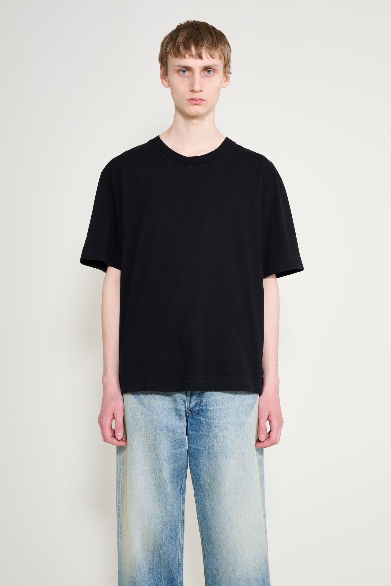 Margaret Howell MHL Simple T-shirt Cotton Linen Jersey Black