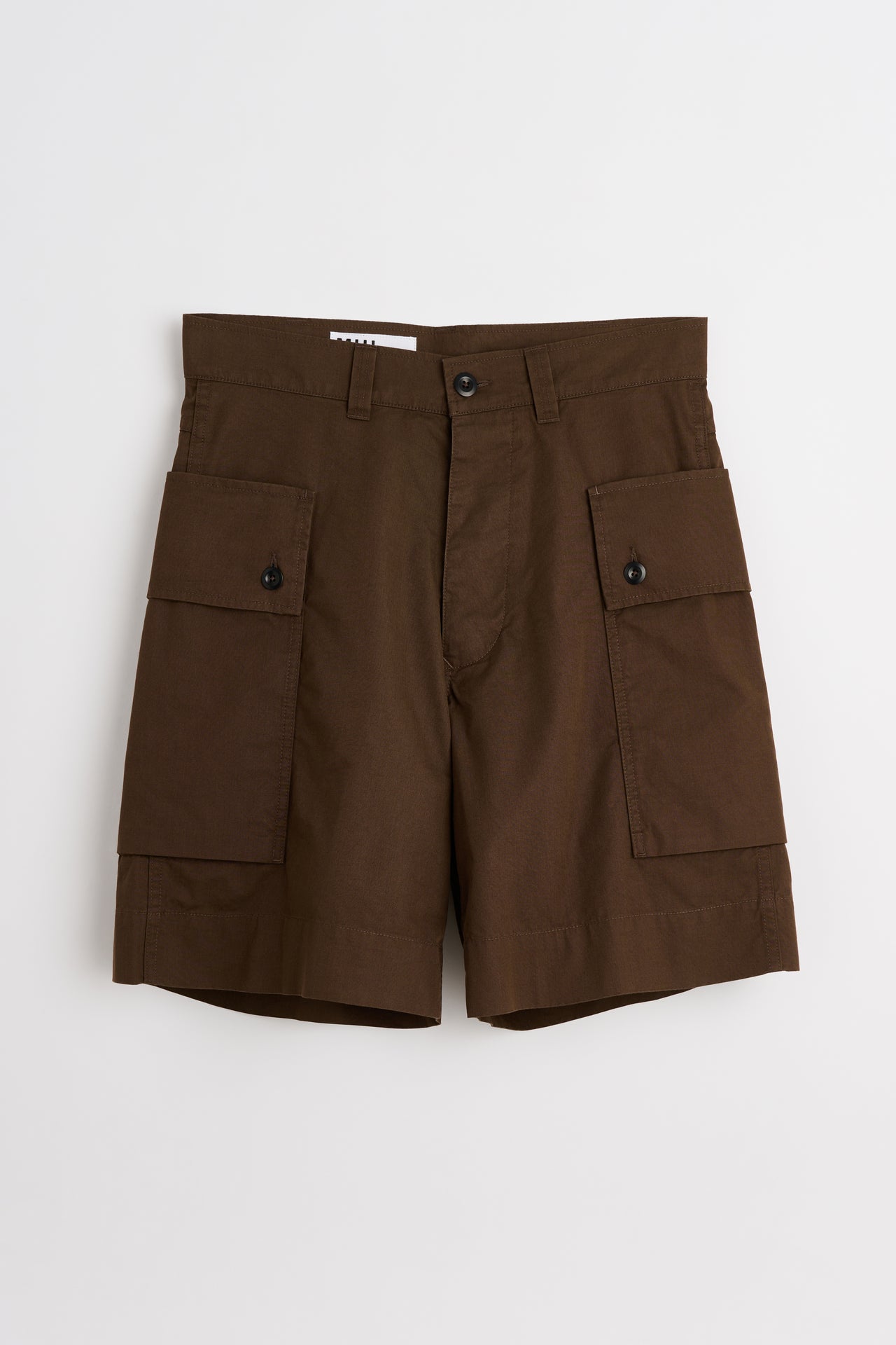 Margaret Howell MHL Cargo Pocket Shorts Cotton Nylon Poplin Earth