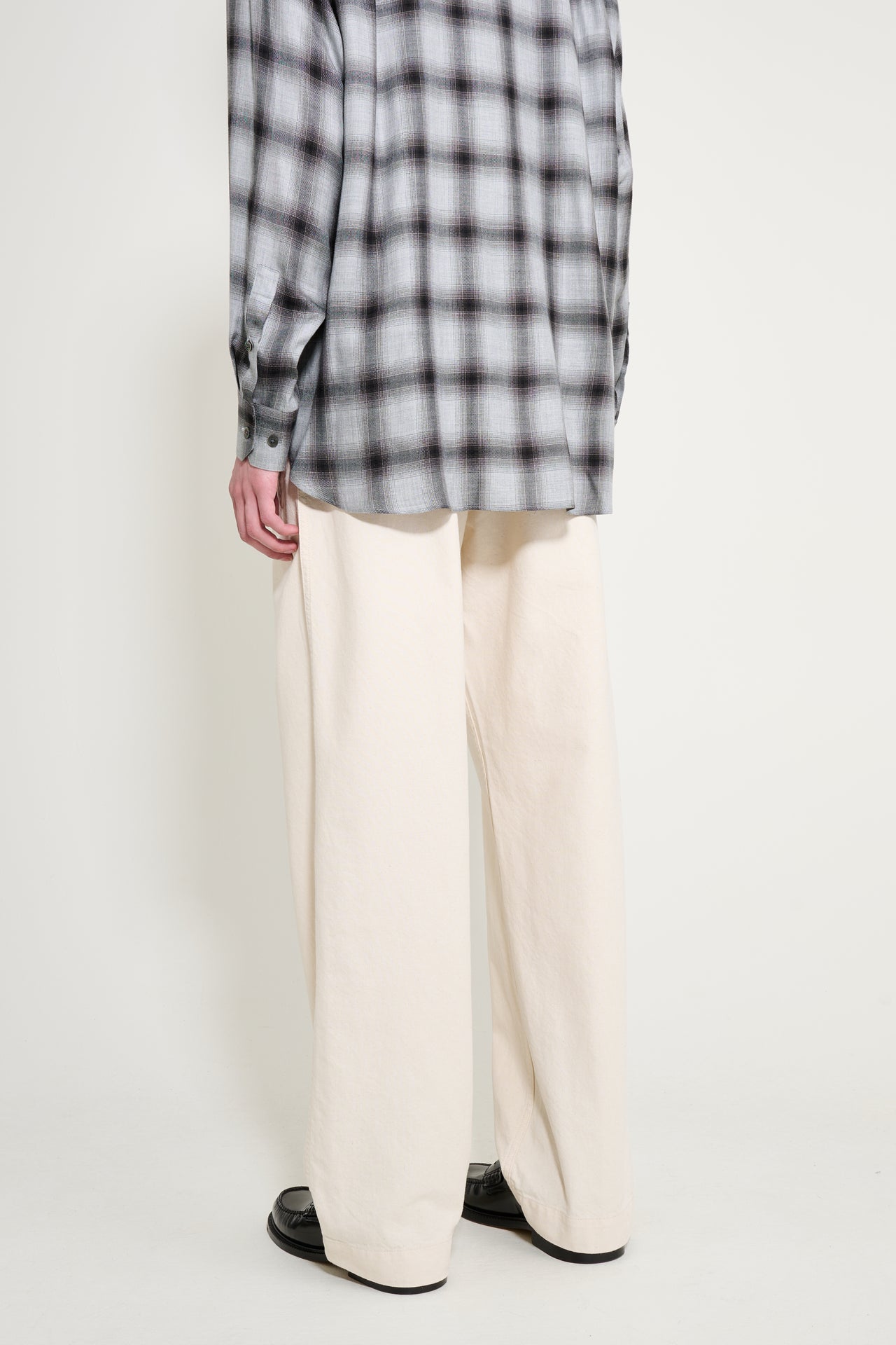 Margaret Howell MHL Wide Leg Jogger Workwear Cotton Twill Off White