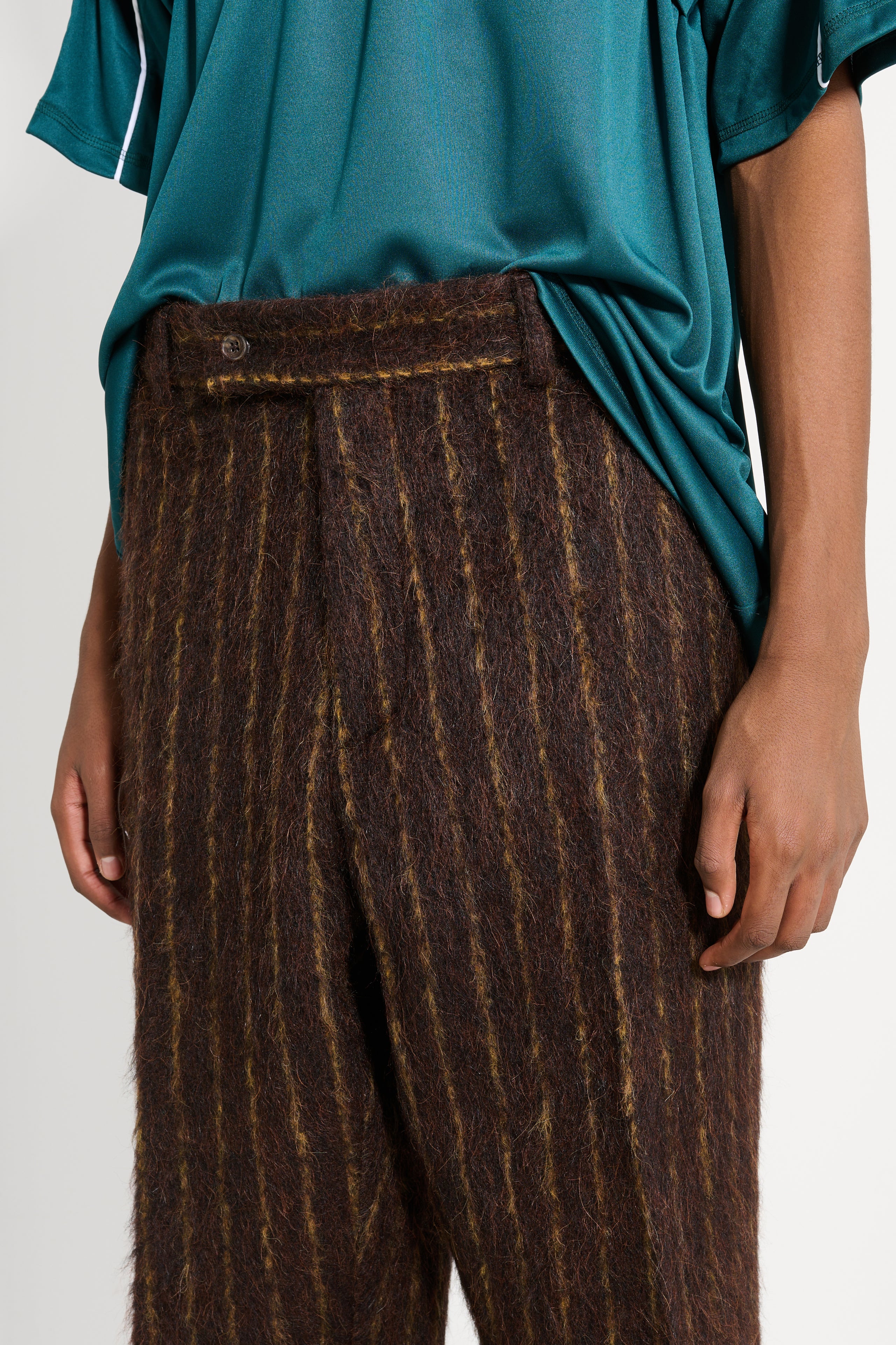 Martine Rose Tailored Relaxed Fit Trouser Brown Gold Stripe