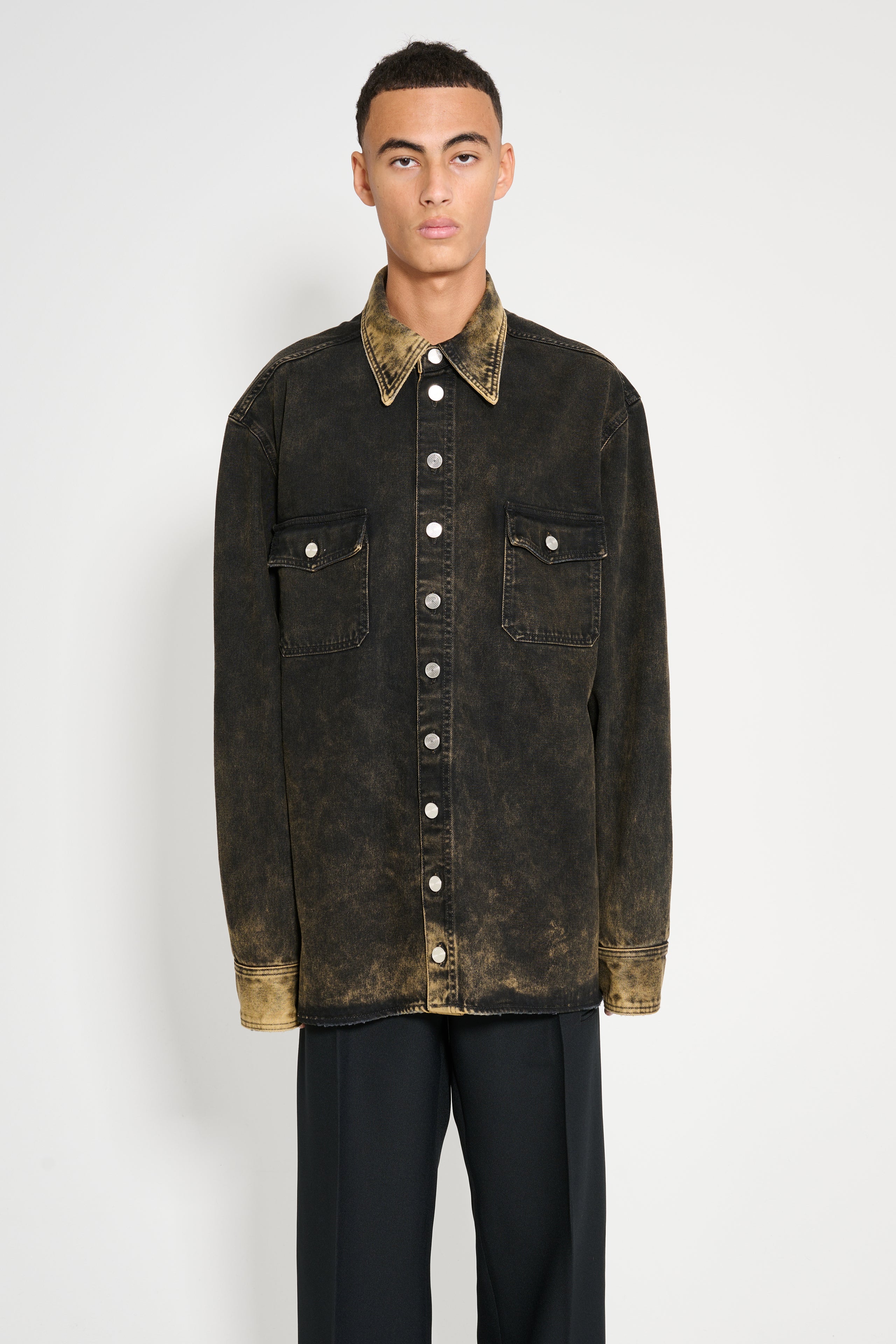 Namacheko Hank Denim Shirt Black Mustard