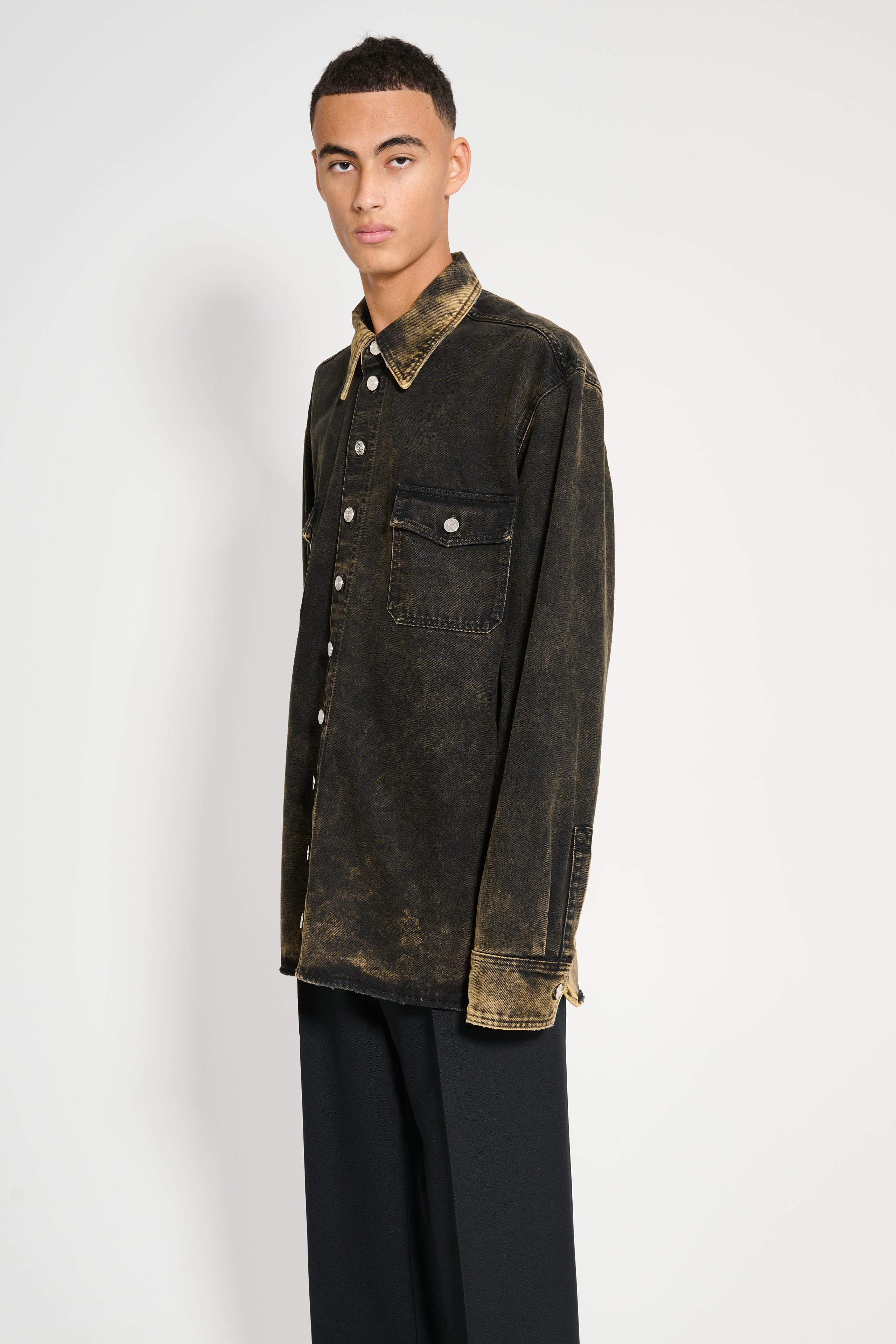 Namacheko Hank Denim Shirt Black Mustard