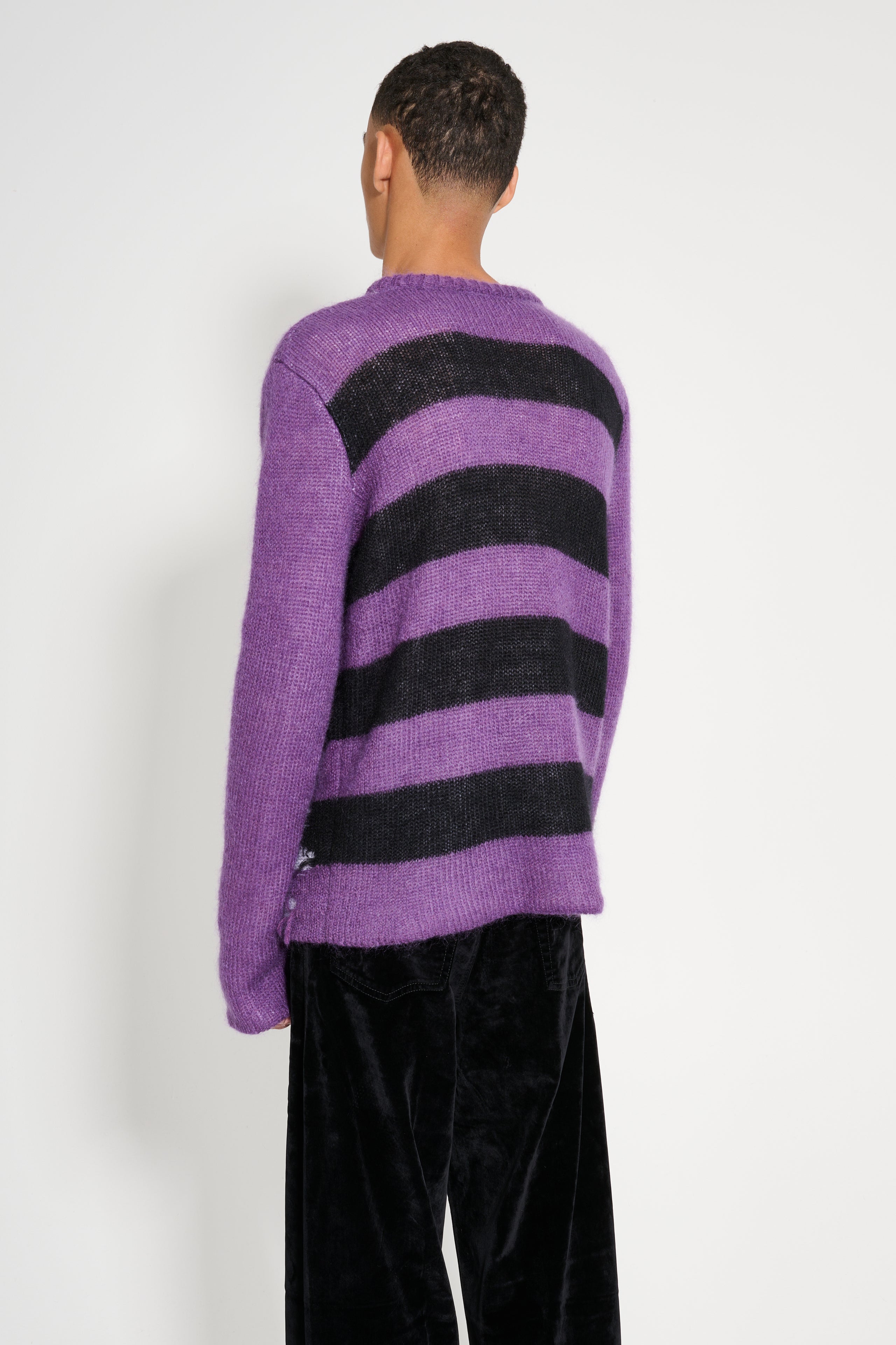 Namacheko Double Layer Intarsia Crew Neck Purple